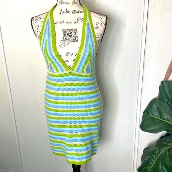 NWT! Free People Peppermayo Good Life Crochet Halter Dress size M/L - Picture 5 of 12